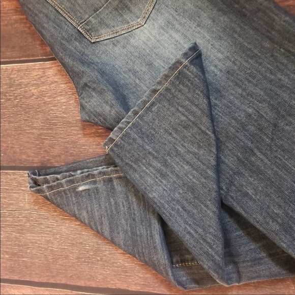 Mens blue distressed jeans straight slim - Picture 3 of 8